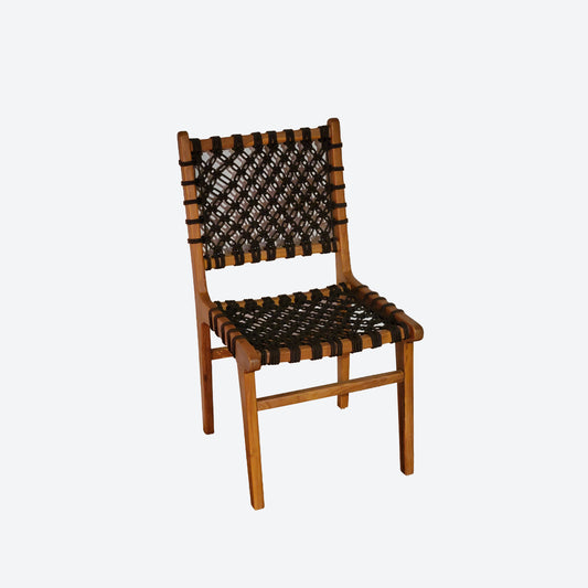 Black Dyed Rattan Teak Dining Chair -SK (SKU 1163)