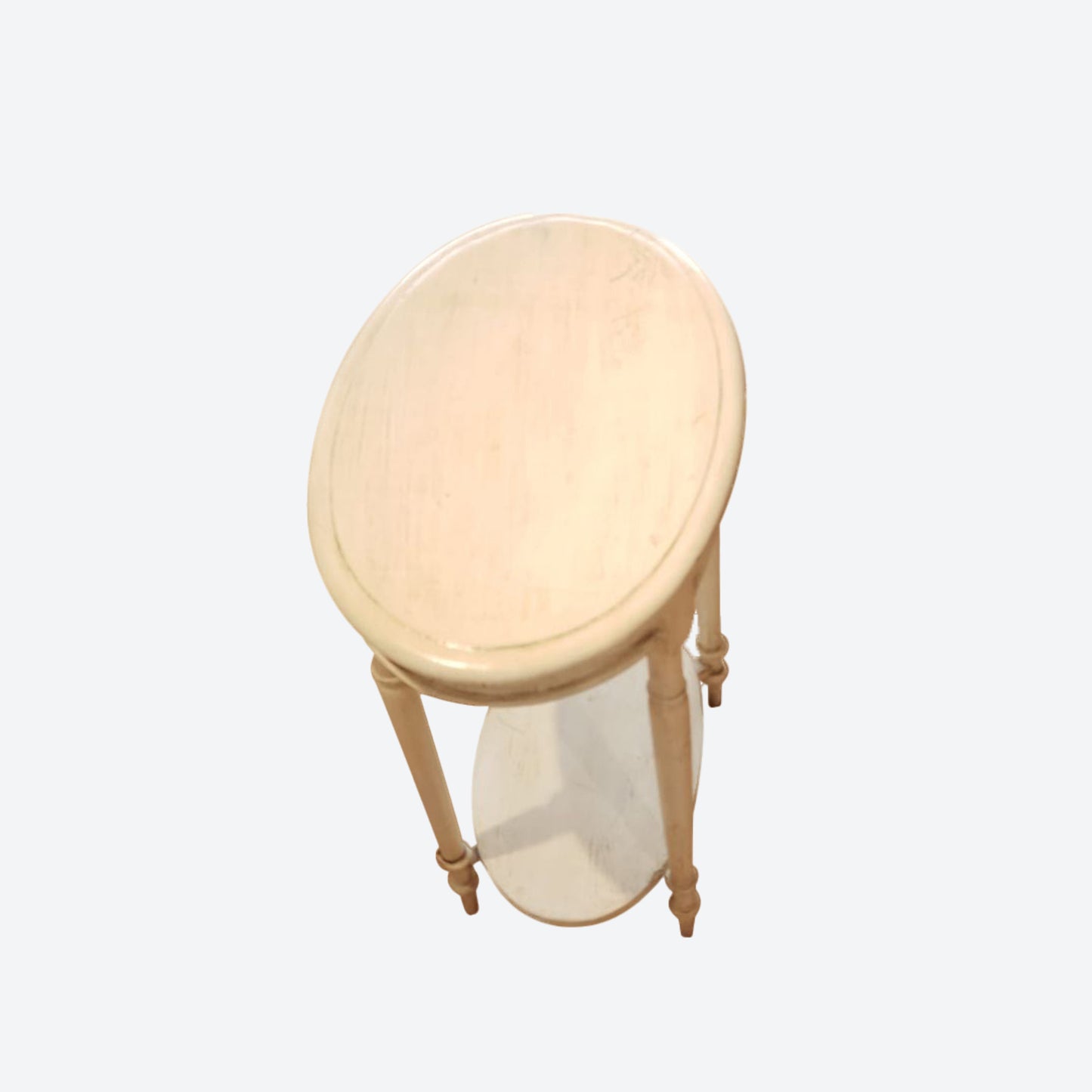 Round Tabletop Cedar Wood Rustic Table [ White] -SK- SKU 1181