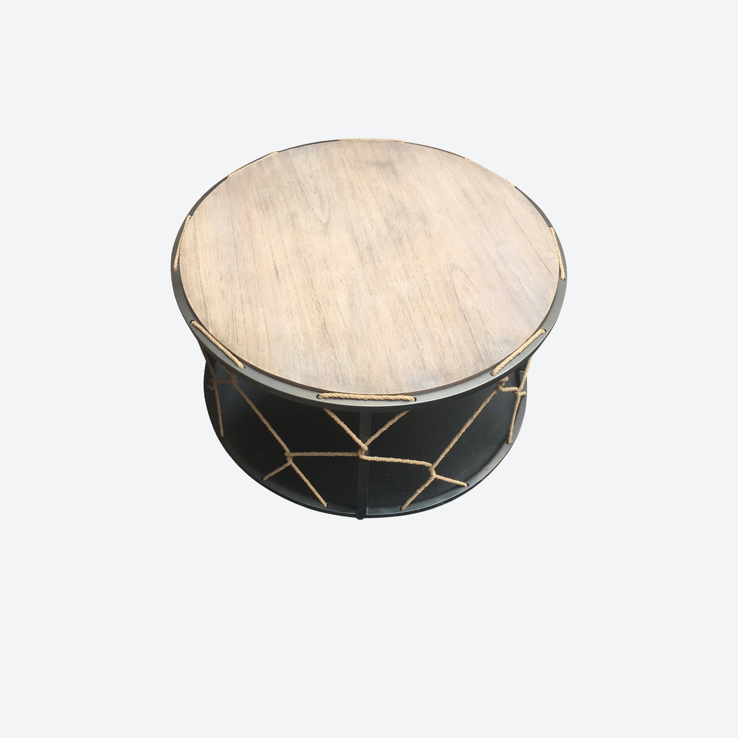 Metal ROPE TABLE WITH CEDAR TABLETOP [Light GRAY] - SK -SKU1052